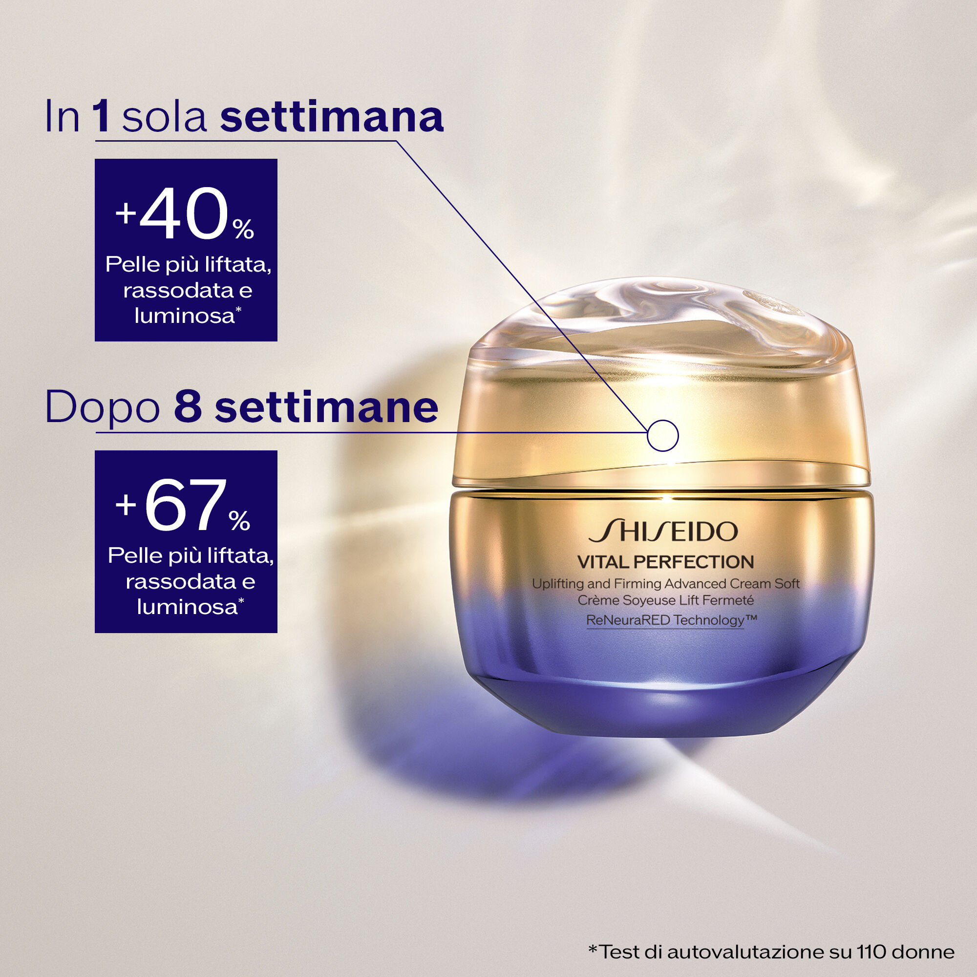 Elegant jar of Shiseido Vital Perfection Uplifting and Firming Advanced Cream Soft 50ml with golden reflections - thumbnail 2